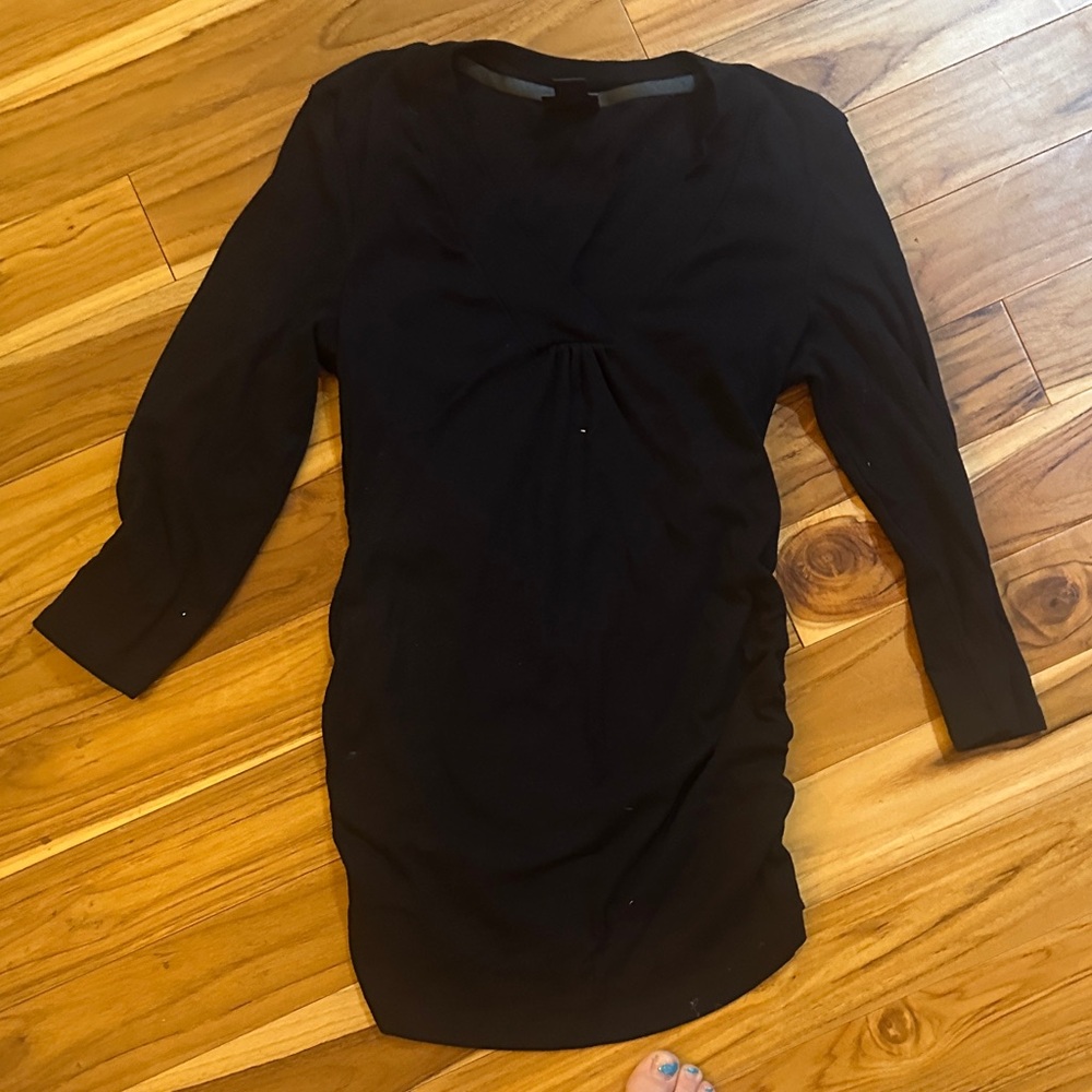 Motherhood Elegant Black Long Sleeve Top